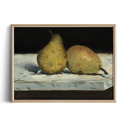 Farmhouse Still Life Picture Living Room - Rustic Vintage Decor for Bedroom - Frensh Green Pear F... | Amazon (US)