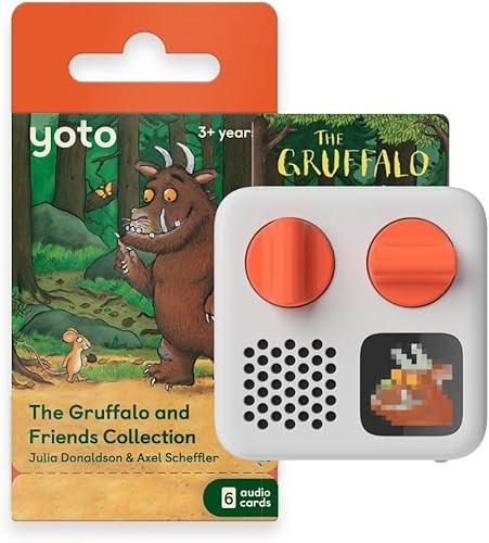 Yoto Mini (2024 YM002 Edition) + Gruffalo Bundle – Kids Screen-Free Bluetooth Audio Player, All-in-1 Travel Device for Stories Music Podcast Radio White Noise Ok-to-wake Alarm Clock | Amazon (UK)