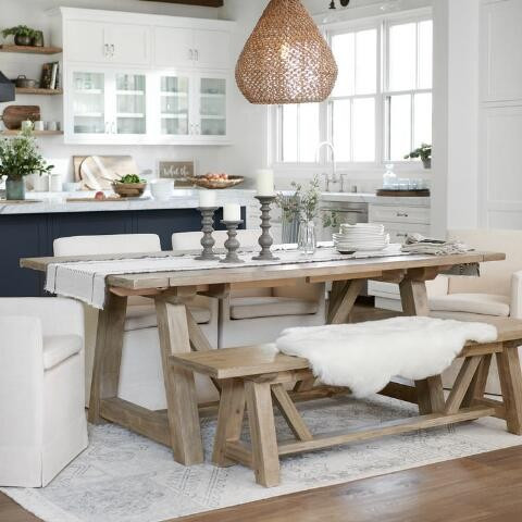 Wood Farmhouse Leona Extension Dining Table | World Market