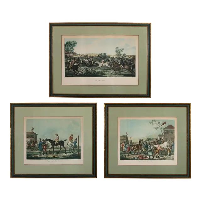 French Equestrian Lithographs by Charles Vernet - Set of 3 | Chairish