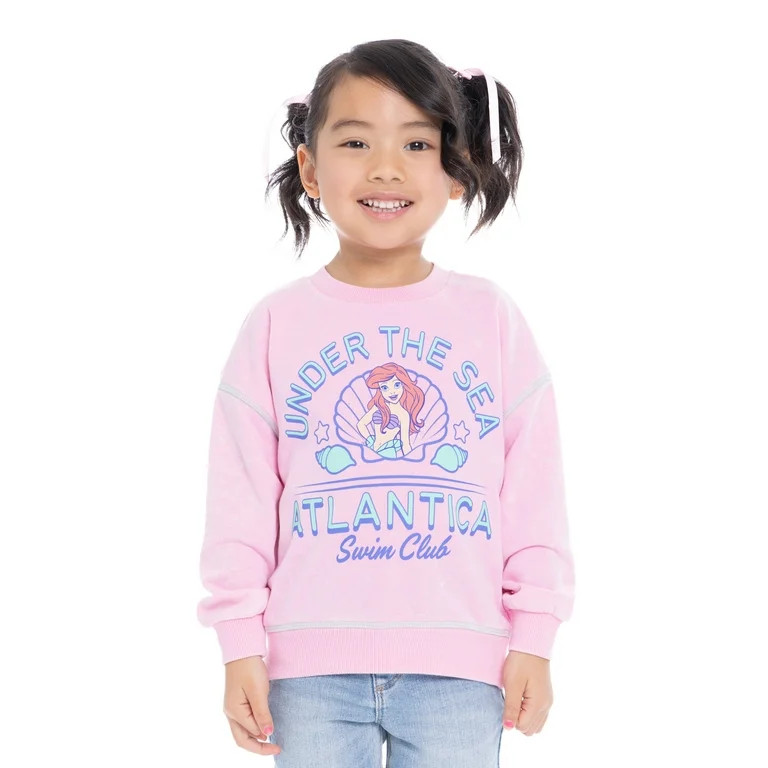 Little Mermaid Toddler Girls Ariel Graphic Sweatshirt, Sizes 12M-5T | Walmart (US)