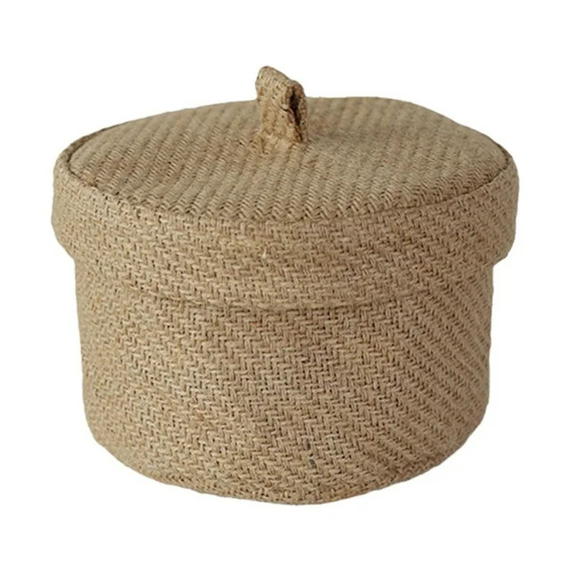 Baskets with Lids – Decorative Baskets for Shelves and Coffee Table – Natural Cotton Rope Lid... | Walmart (US)