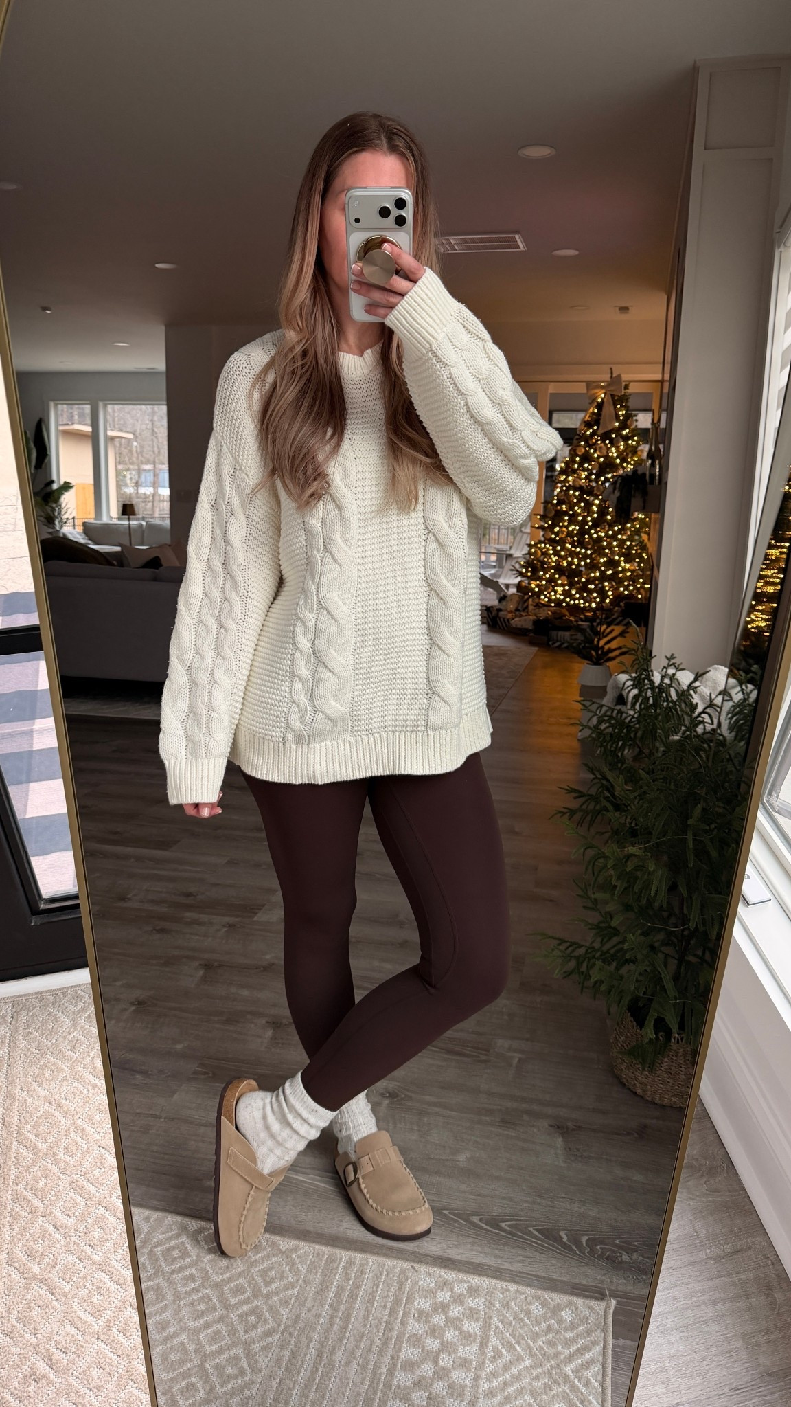 This super cozy oversized sweater from Amazon and no front seam leggings make the perfect cozy winter outfit. Paired this Amazon outfit with my new suede loafer slides for a relaxed look.

Birkenstock Boston clog slides cozy outfit lounge outfit winter style cable knit sweater chunky cable knit crew neck sweater brown leggings legging outfits

#LTKGiftGuide #LTKHoliday

#LTKootd