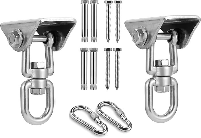 Heavy Duty Stainless Steel Hanging Kit Swing Hangers and Hammock Spring and Swing Swivel Spinner ... | Amazon (US)