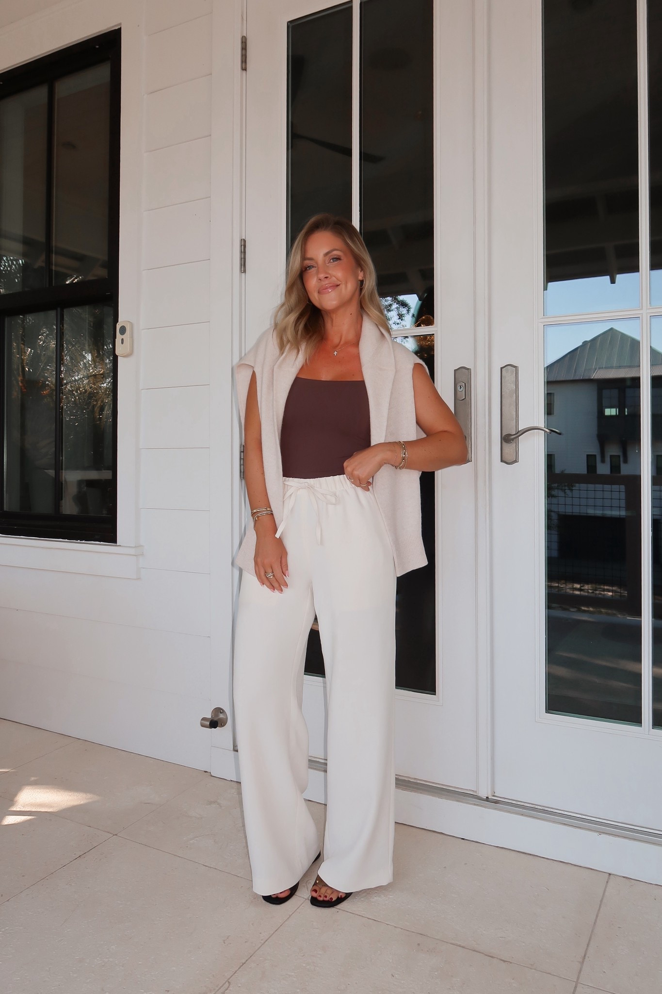 Size small Amazon bodysuit / XS oversized lightweight pullover / XS regular pants / XS shorts #LTKStyleTip 

#LTKootd #LTKPetite #LTKSaleAlert