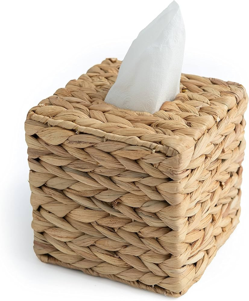 KOLWOVEN Tissue Box Holder - Tissue Box Cover Square- Wicker Tissues Cube Box Cover -Boho Decorat... | Amazon (US)