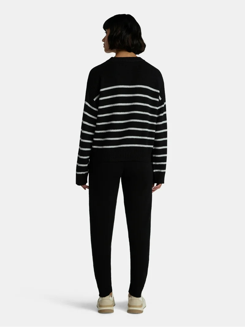 Time and Tru Women's Striped Sweater and Jogger Pants Set, Sizes XS-XXXL | Walmart (US)