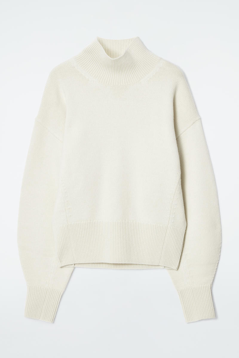 Funnel-Neck Waisted Wool Jumper | COS UK