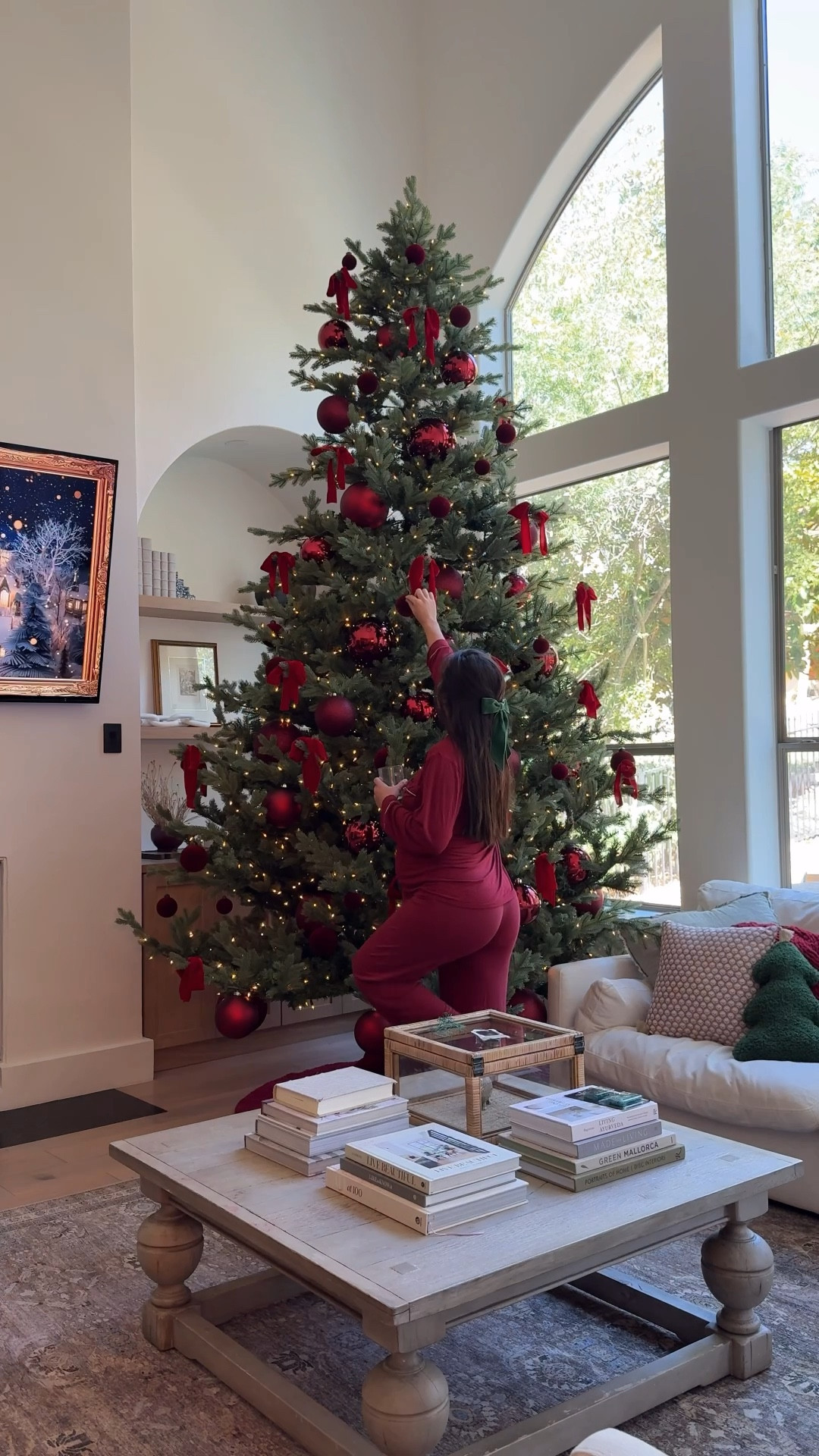 Love our 12ft Faux Pine Tree that is pre lit with white lights for our living room! The perfect tall Christmas tree that we have had for 3 years and still looks brand new! Such a great investment for the quality and looks real! 

#LTKHoliday #LTKFamily #LTKHome