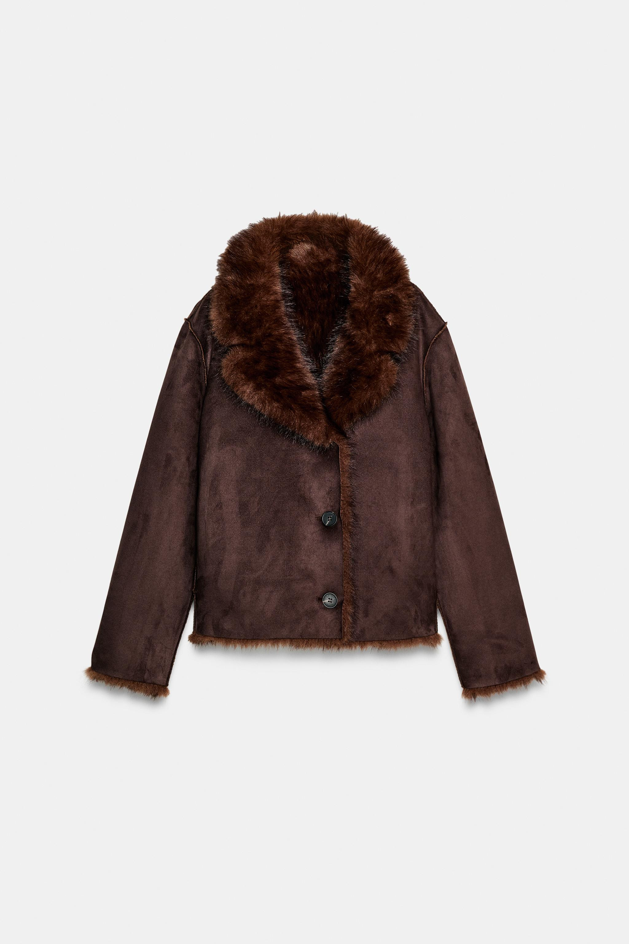 REVERSIBLE DOUBLE FACED FAUX FUR JACKET | Zara US