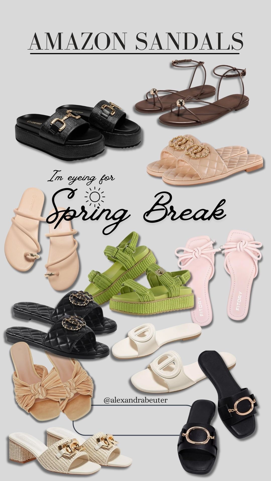 Amazon sandals I’m eyeing for spring break!! Spring break outfits // vacation outfits // cute sandals // affordable sandals 

#LTKTravel #LTKgrwm #LTKSeasonal