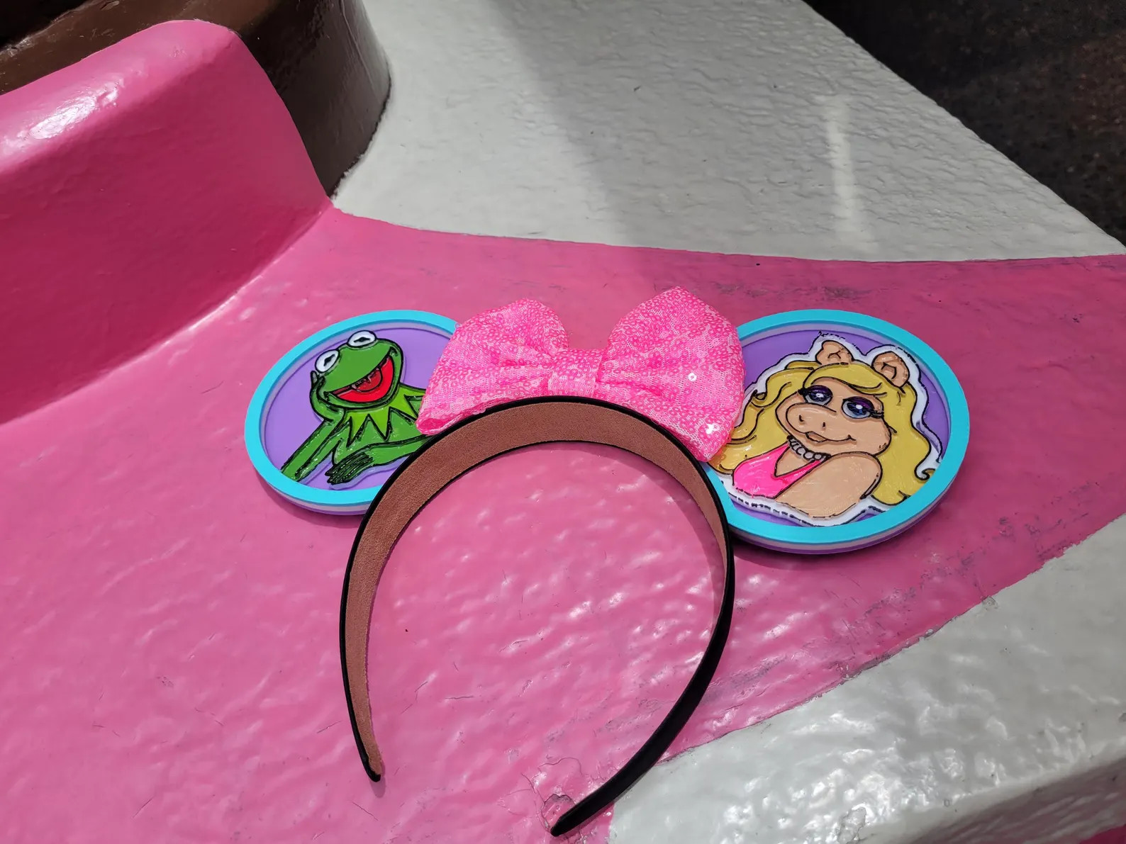 Retro Kermit and Miss Piggy Mouse Ears: 3D Printed Muppet Mayhem Headband | Etsy (Global)