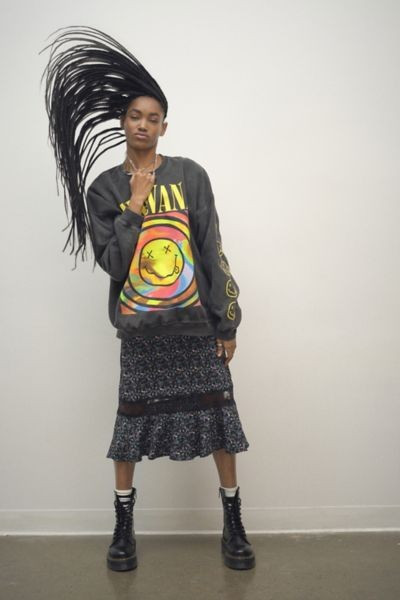 Nirvana Smile Overdyed Sweatshirt | Urban Outfitters (US and RoW)