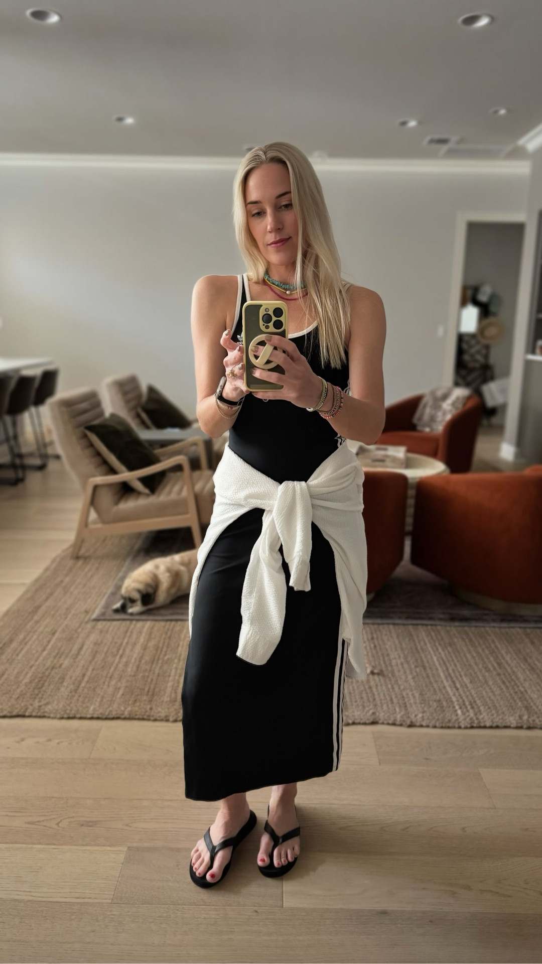 Sporty, simple, and worn in real life. Adidas tank dress, Rainbow flip-flops, and a button-down tied at the waist. • It’s giving Sporty Spice roaming Austin with mild purpose.
⚽️
#LTKStyle #LTKOutfitDetails #AdidasDress #MinimalStyle #BlackDressLook #FestivalFashion #FestivalOutfitIdea #LTKSummerLook #EverydayOutfit #RainbowSandals #EffortlessStyle #LTKTrendEdit #CapsuleDressing #LTKFinds #ModernMinimalist #TimelessStyle #2025Style 

 

#LTKFindsUnder100 #LTKU #LTKActive