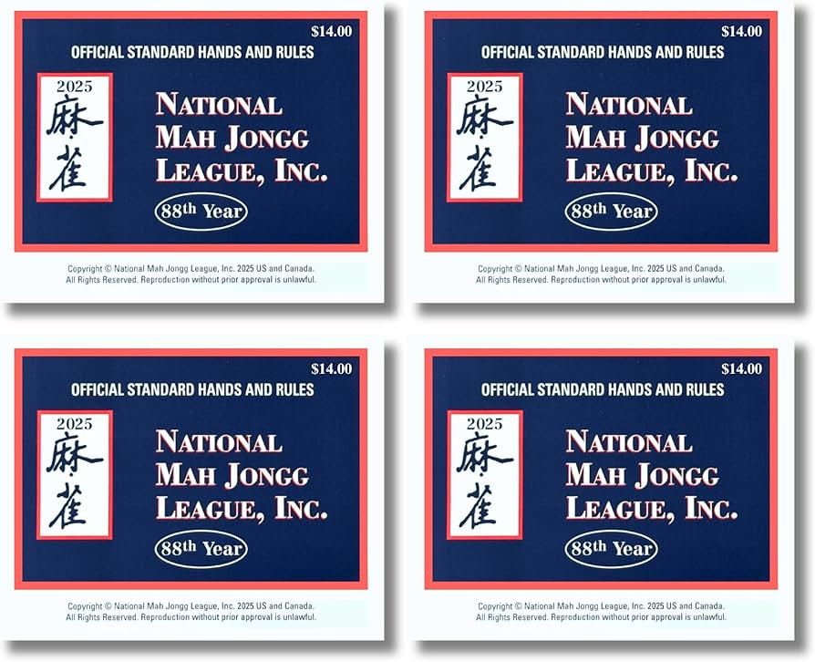 National Mah Jongg League 2025 Mahjong Standard Size Cards Four-Pack Bundle - Official Hands and ... | Amazon (US)