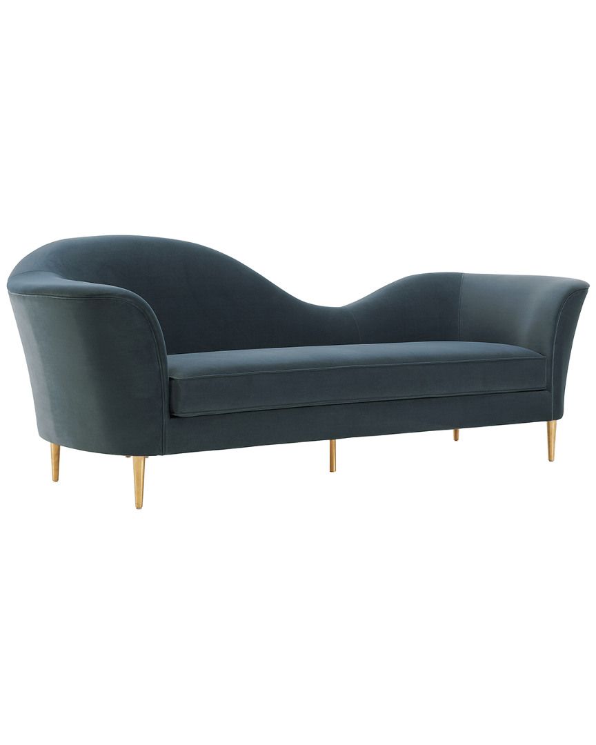 Plato Grey Velvet Sofa | Gilt