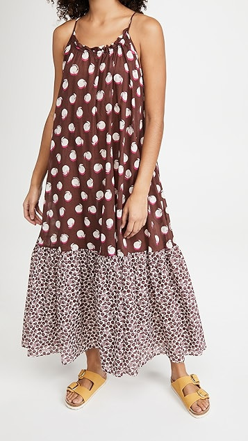 Ruched Oranges Print Long Dress | Shopbop