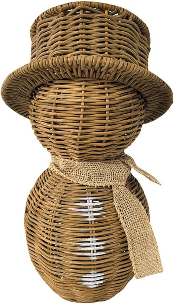 Rattan Snowman, Wicker Christmas Decoration Snowman Plush Snowmans with Scarf for Home Garden, Vi... | Amazon (US)