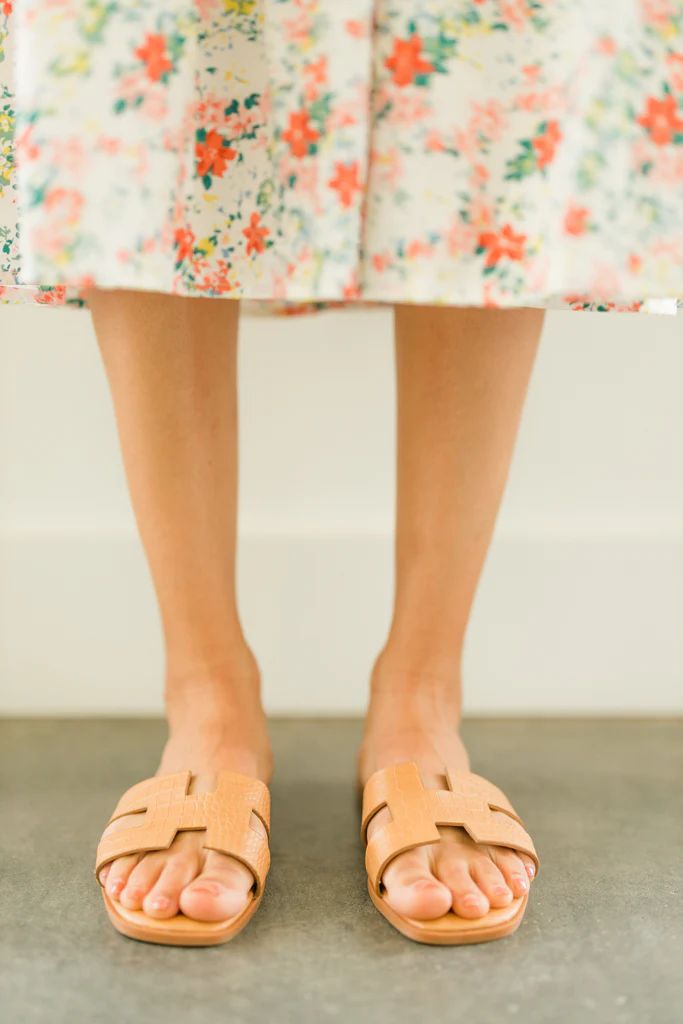 You're A Match Camel Brown Reptile Sandals | The Mint Julep Boutique