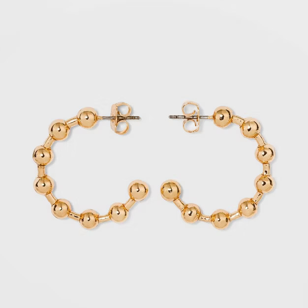 Gold Ball Hoop Earrings - A New Day™ Gold | Target