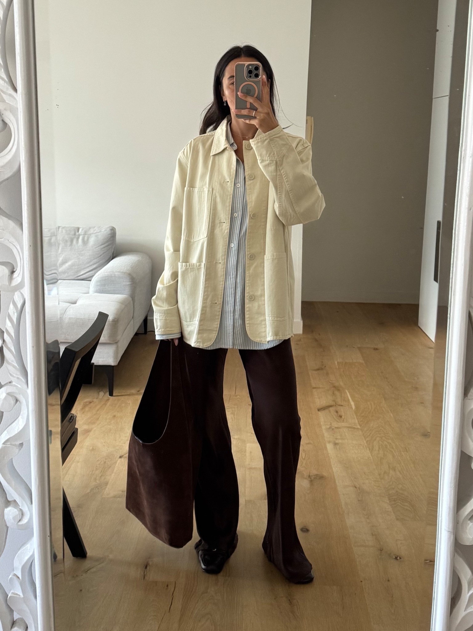 Loving these autumn tones 🍁 🍂 
Aime Leon Dore shirt and jacket.
DISSH pants linked 
Paloma wool loafers 
Suede assembly label bag linked. 

#LTKaustralia #LTKnewzealand