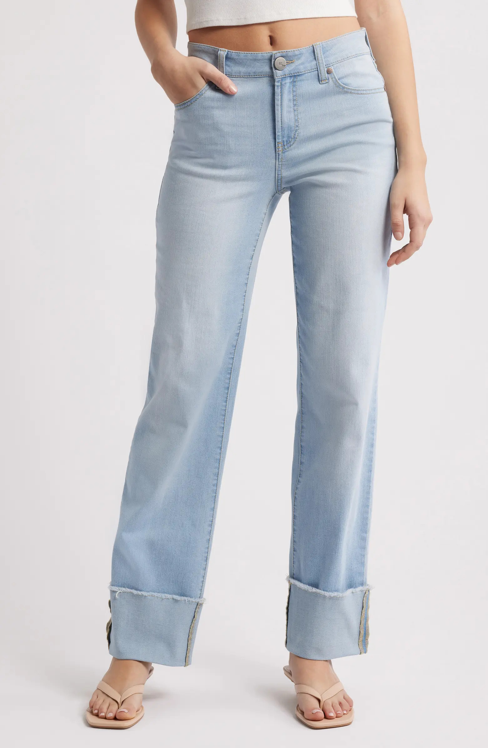 1822 Denim Cuffed Mid Rise Ankle Straight Leg Jeans | Nordstrom | Nordstrom