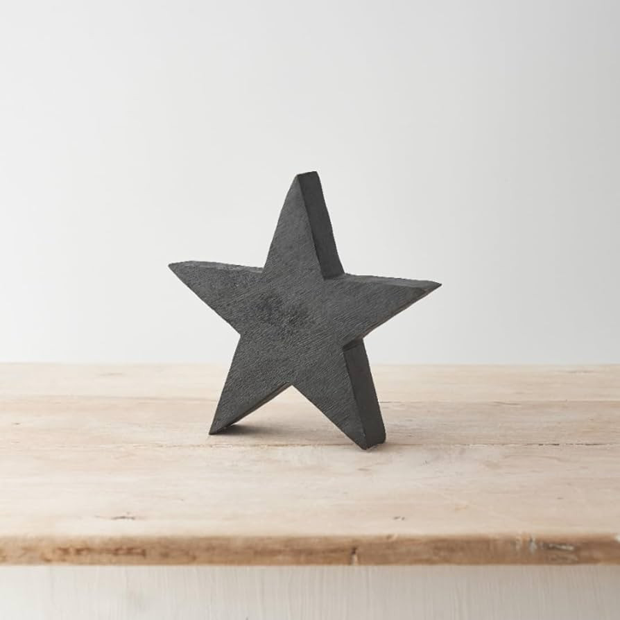Natural Mango Wood Star Decor, 15 cm, Grey (Medium) | Amazon (UK)