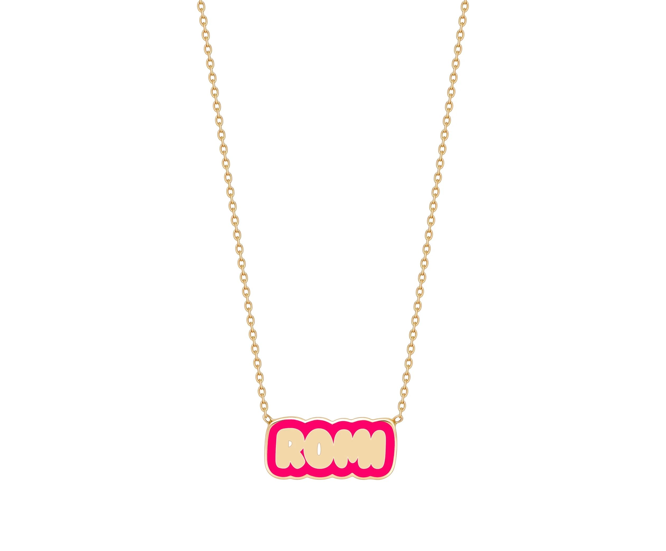 Enamel Bubble Name Necklace - 14K | Lola James Jewelry