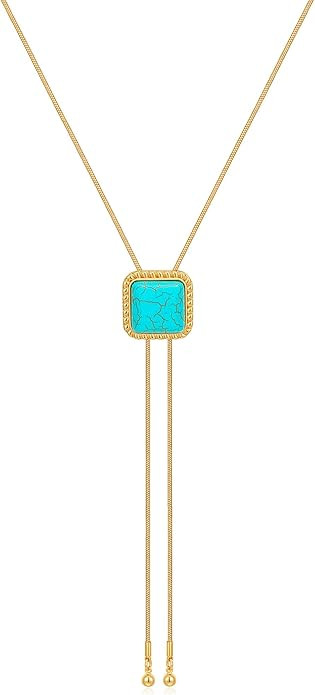 Western Cowgirl Hat Bull Horse Star Turquoise Necklace for Women Cowboy Bolo Tie Accessories Lari... | Amazon (US)