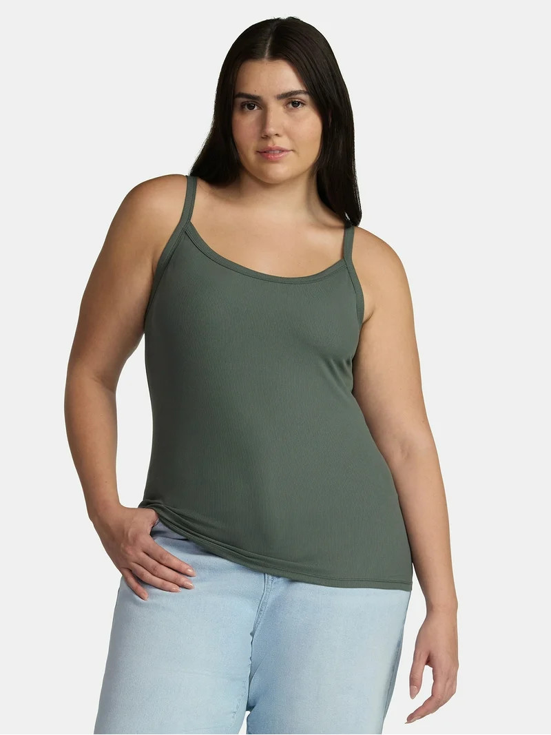 No Boundaries Ribbed Cami Top, Women's XXS-XXL | Walmart (US)