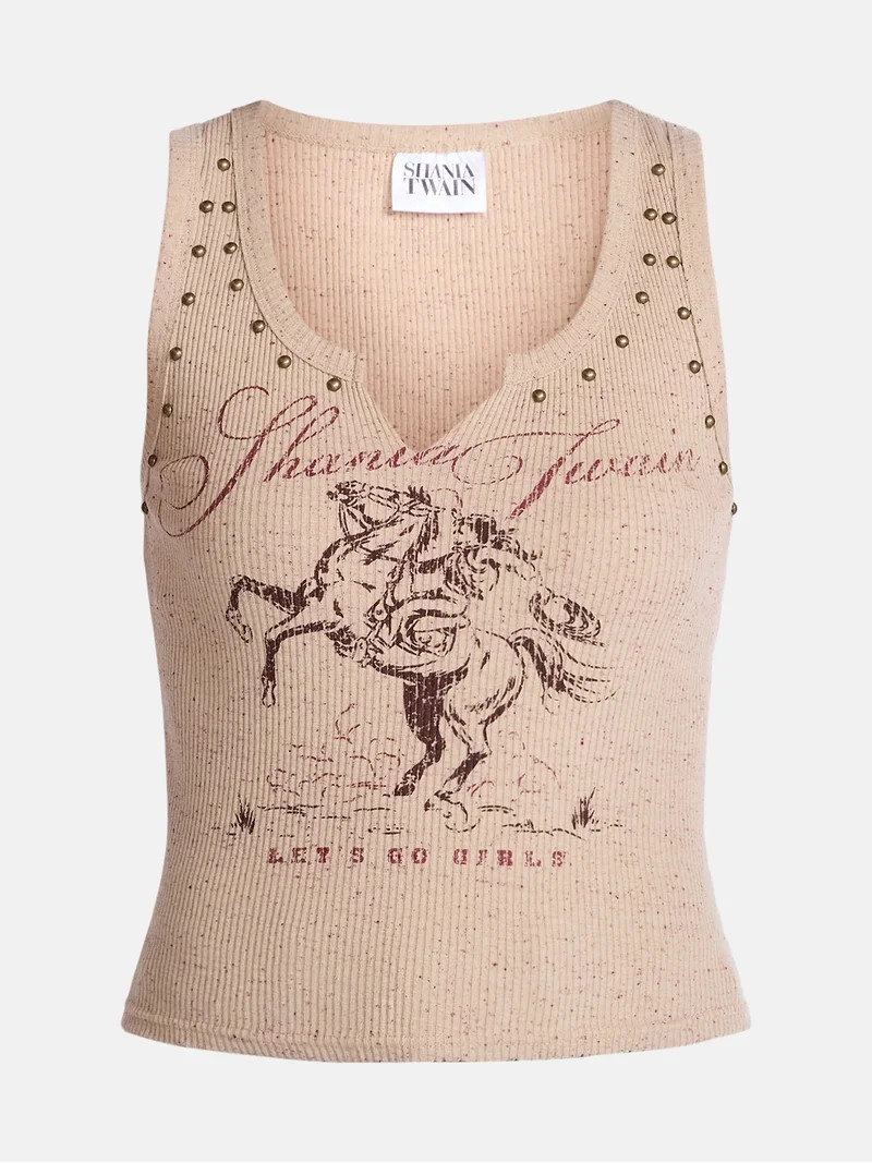 Shania Twain Women's Studded Graphic Tank Top, Sizes XXS-4X | Walmart (US)