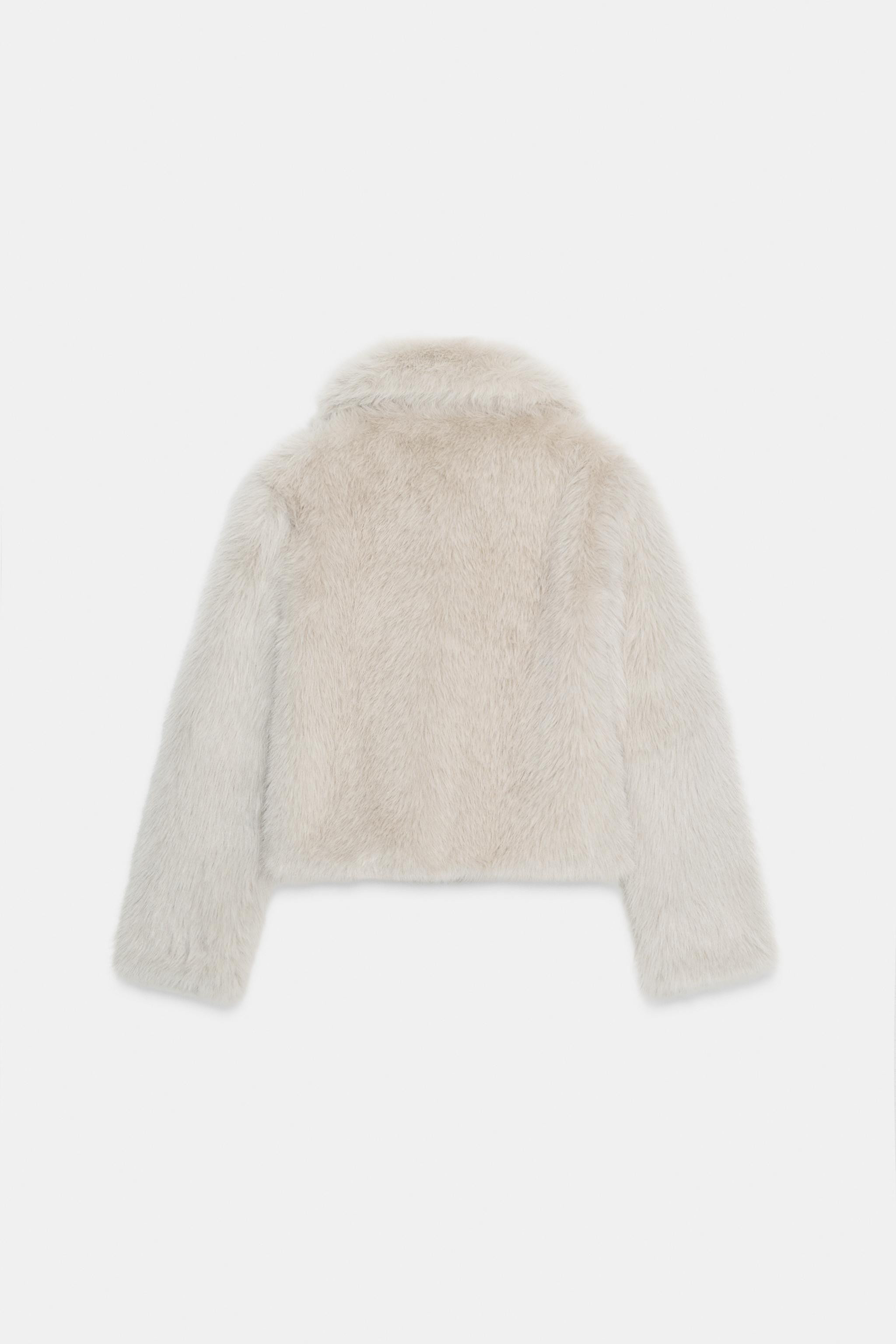 ZIP-UP FAUX FUR SHORT COAT | Zara US