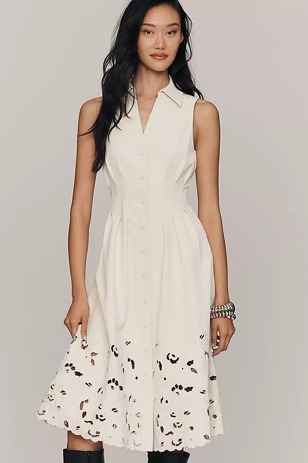 Alitzel Sleeveless Eyelet Midi Dress | Anthropologie (US)