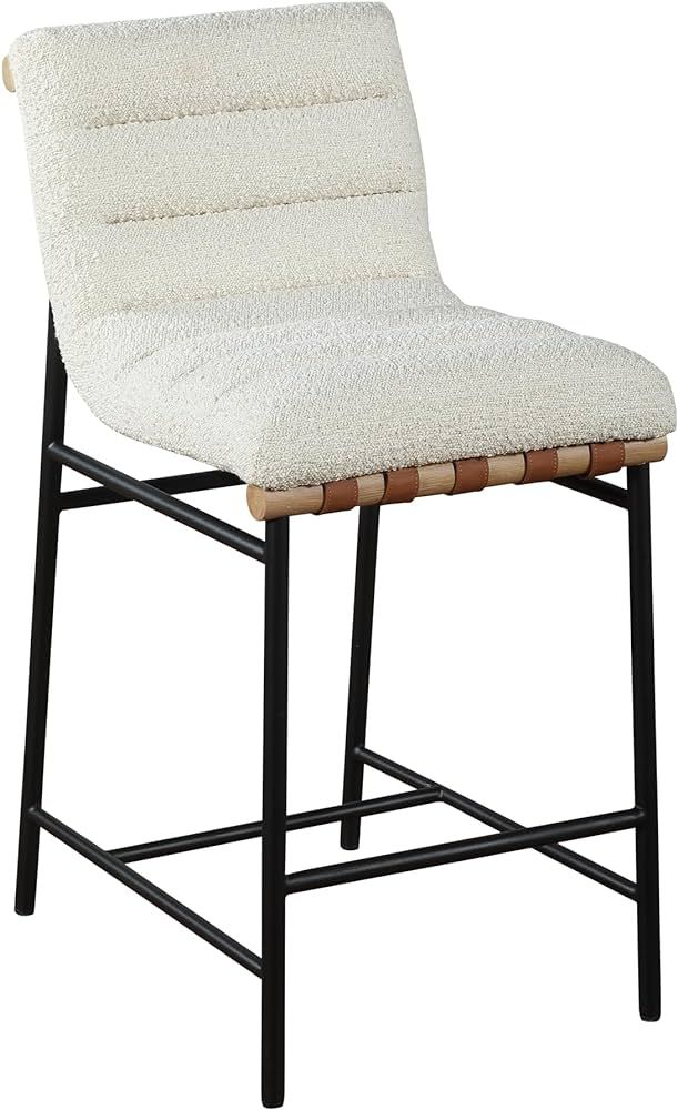 LILOLA LIVING Lahni White Boucle Fabric Counter Height Chair | Amazon (US)