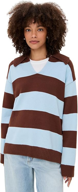 English Factory Women's Stripe Rugby Collared Sweater | Amazon (US)
