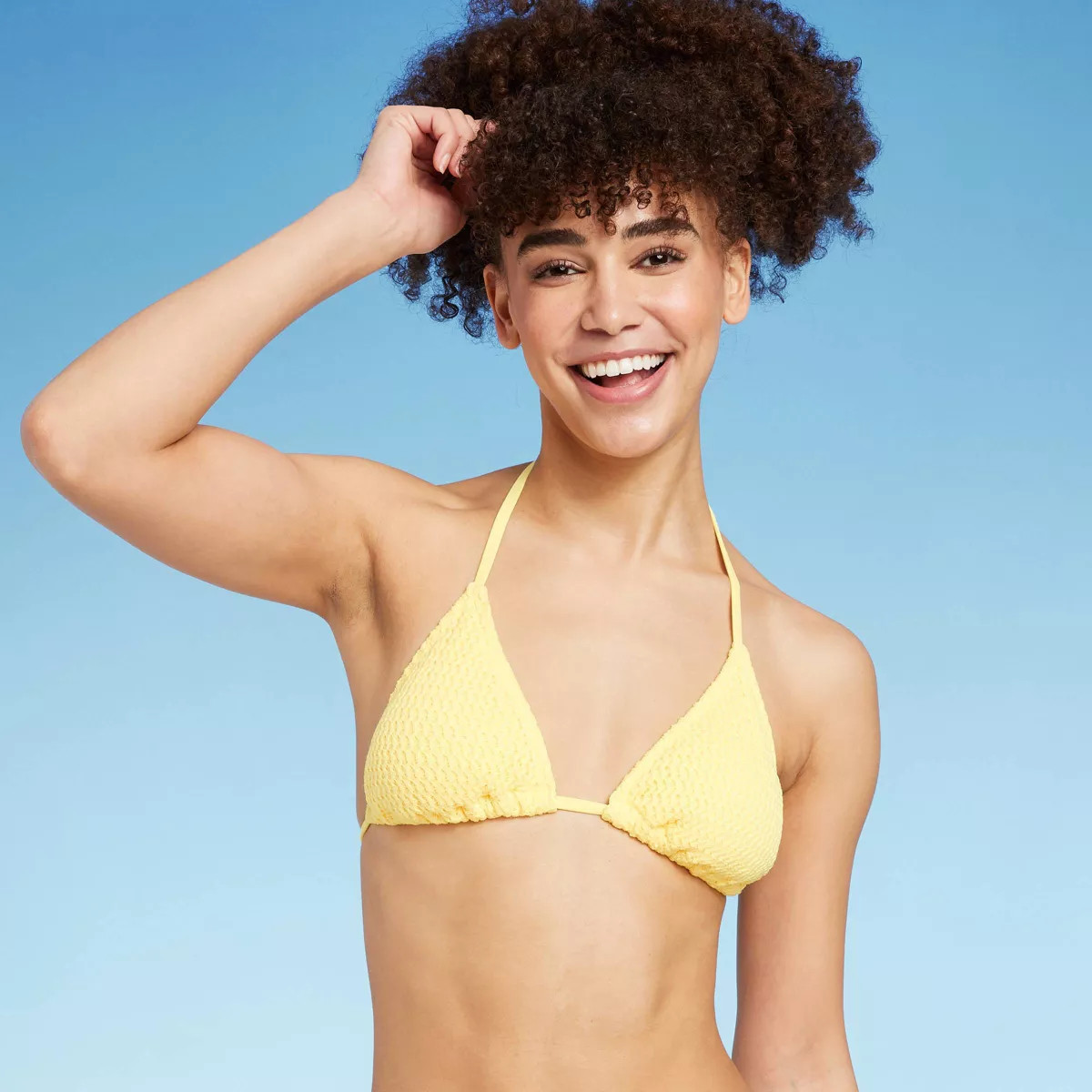 Women's Crochet Triangle Bikini Top - Wild Fable™ Yellow | Target