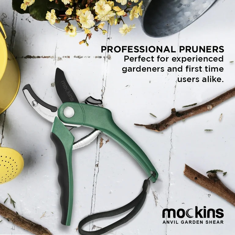 Mockins Professional Anvil Gardening Shears, Secateurs, Branch Pruning, Heavy-Duty Stainless Stee... | Walmart (US)