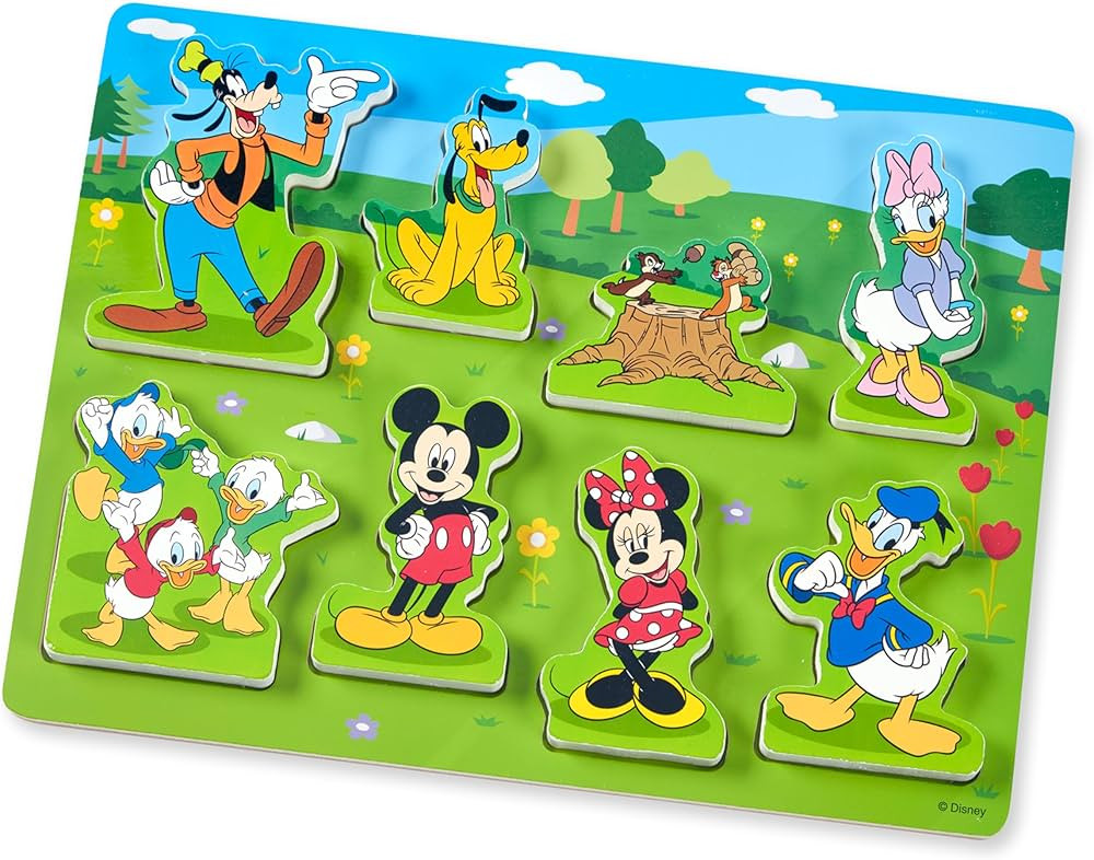 Amazon.com: Melissa & Doug Disney Mickey Mouse Wooden Chunky Puzzle (8 pcs) - Disney Characters W... | Amazon (US)