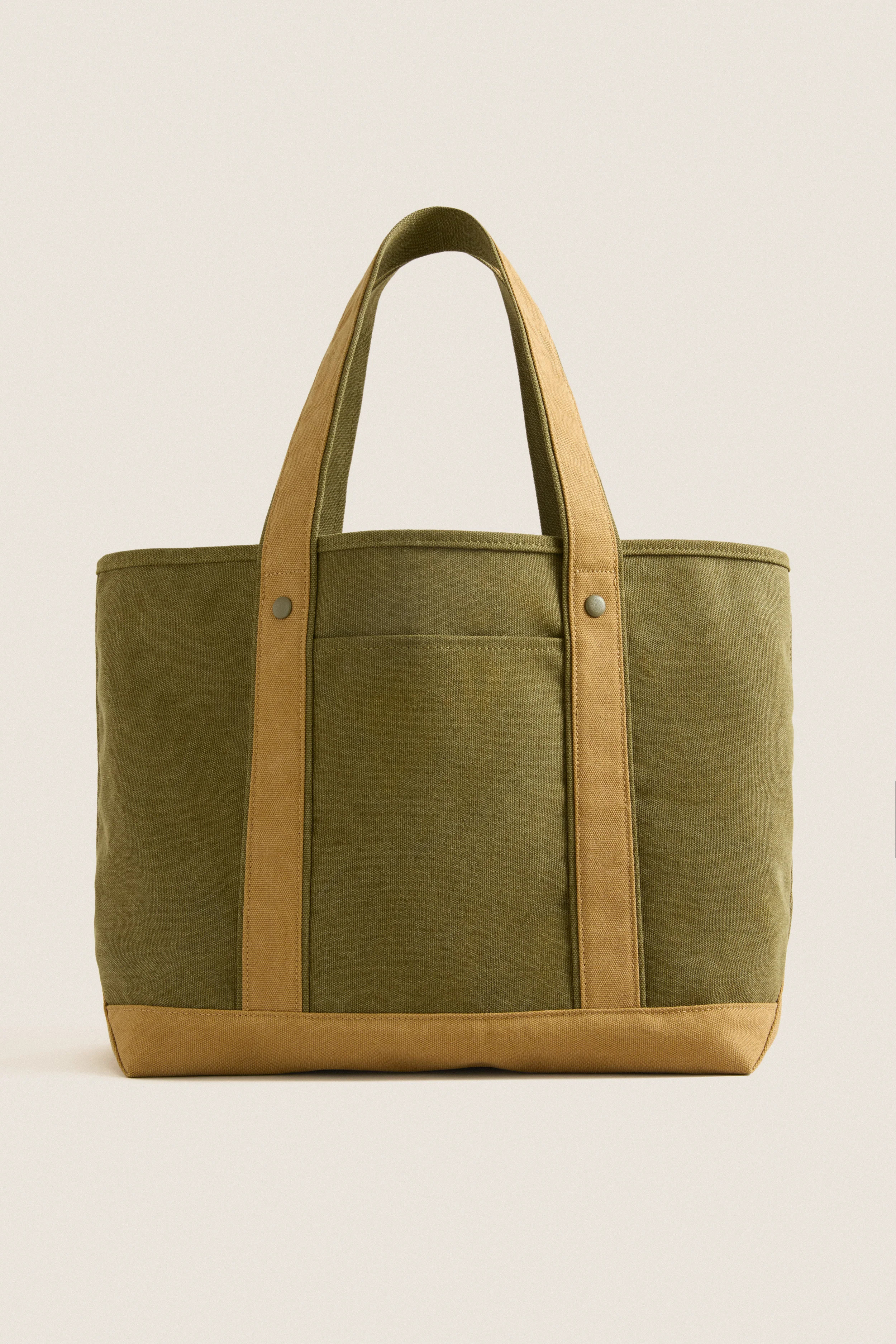 Large Olive Heritage Canvas Tote | Tuckernuck (US)