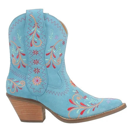 Dingo Womens Sugar Bug Floral Embroidery Round Toe Cowboy Ankle Boots | Walmart (US)