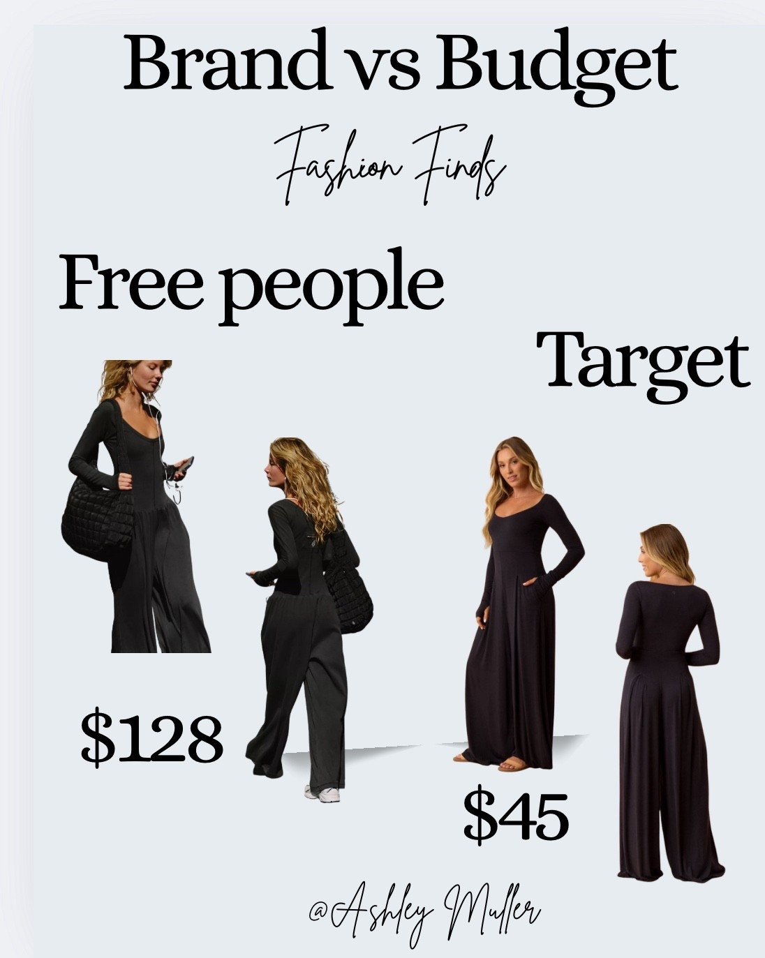 Two outfits. Same look. Different prices 
One is Free People ($128) and the other is Target ($45).


#LTKFindsUnder50 #LTKootd #LTKGiftGuide