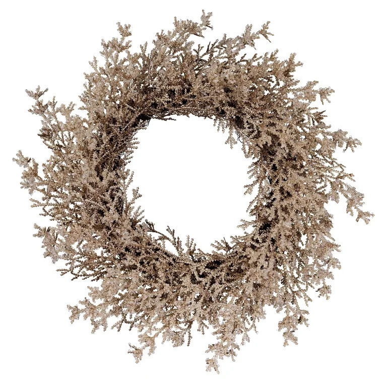Iced Cedar Artificial Christmas Wreath, Champagne Gold, 24", by Holiday Time | Walmart (US)