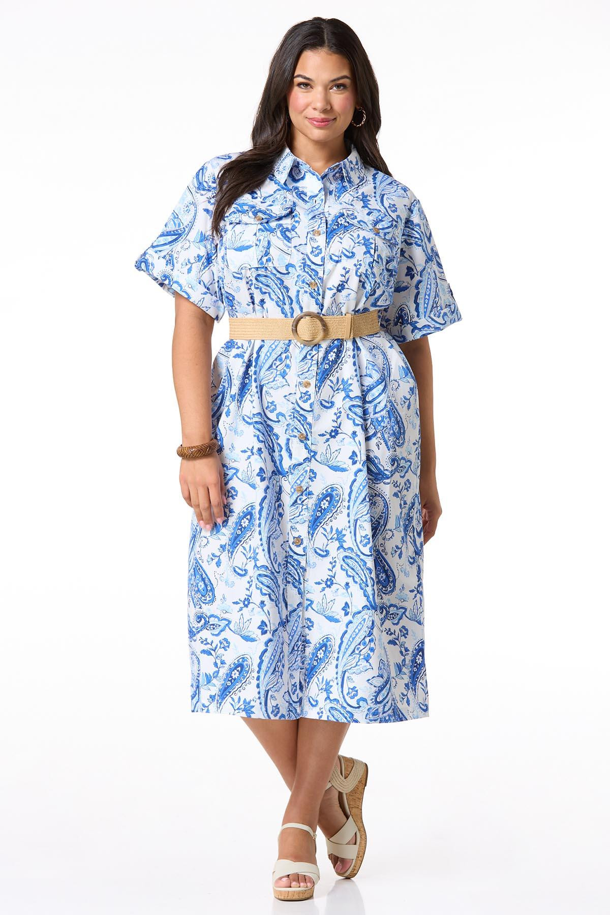 Plus Size Classic Paisley Shirt Dress | Cato Fashions