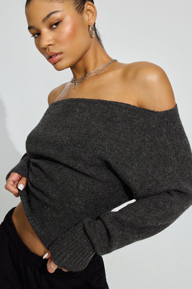 Spongy Off Shoulder Sweater | Garage Clothing