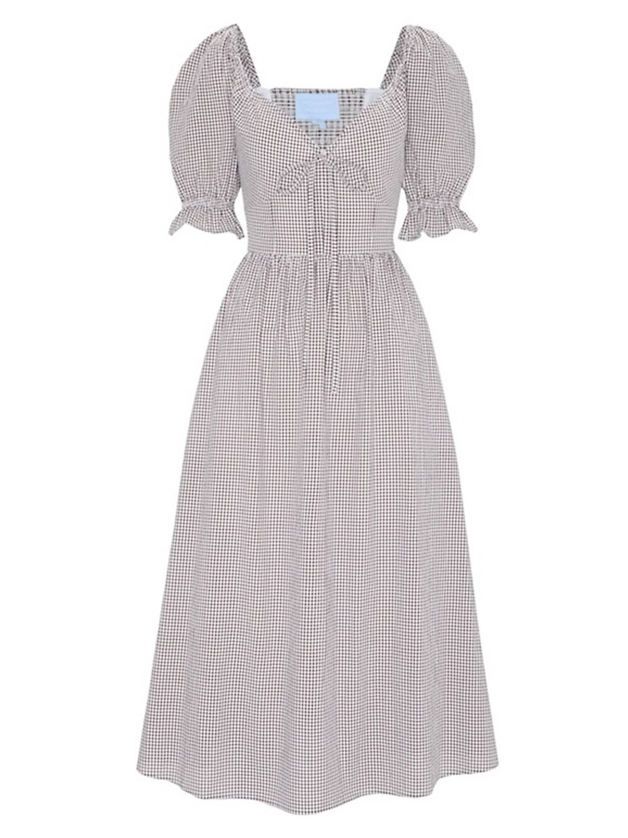 Women's The Ophelia Dress - Chocolate Gingham - Size XXL | Saks Fifth Avenue