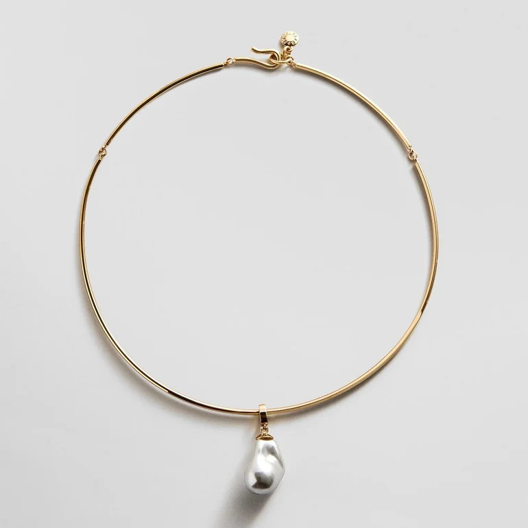 Teagan Pearl Collar Necklace - Gold/Pearl | BaubleBar