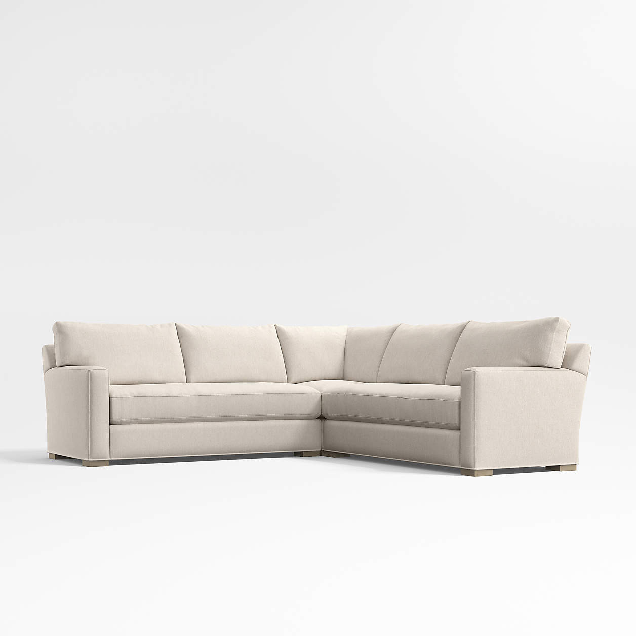 Axis Classic 3-Piece L-Shaped Bench Sectional Sofa + Reviews | Crate & Barrel | Crate & Barrel