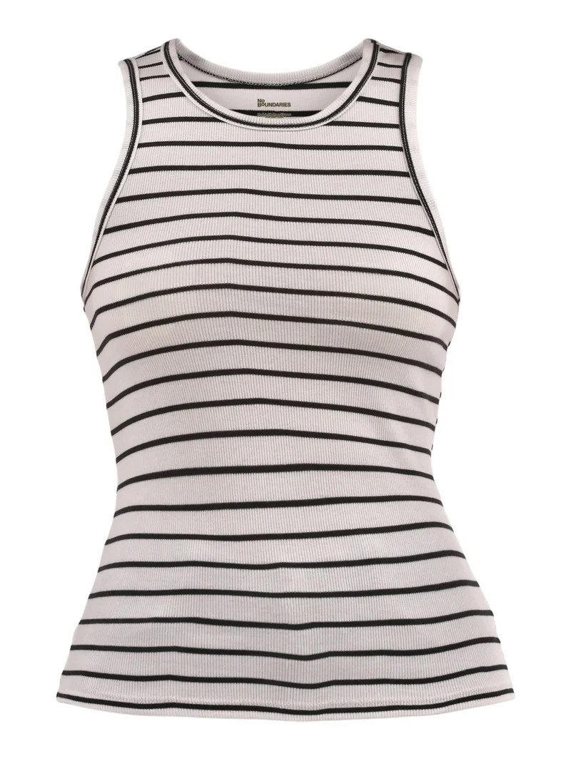 No Boundaries Ribbed High Neck Tank Top, Women's | Walmart (US)