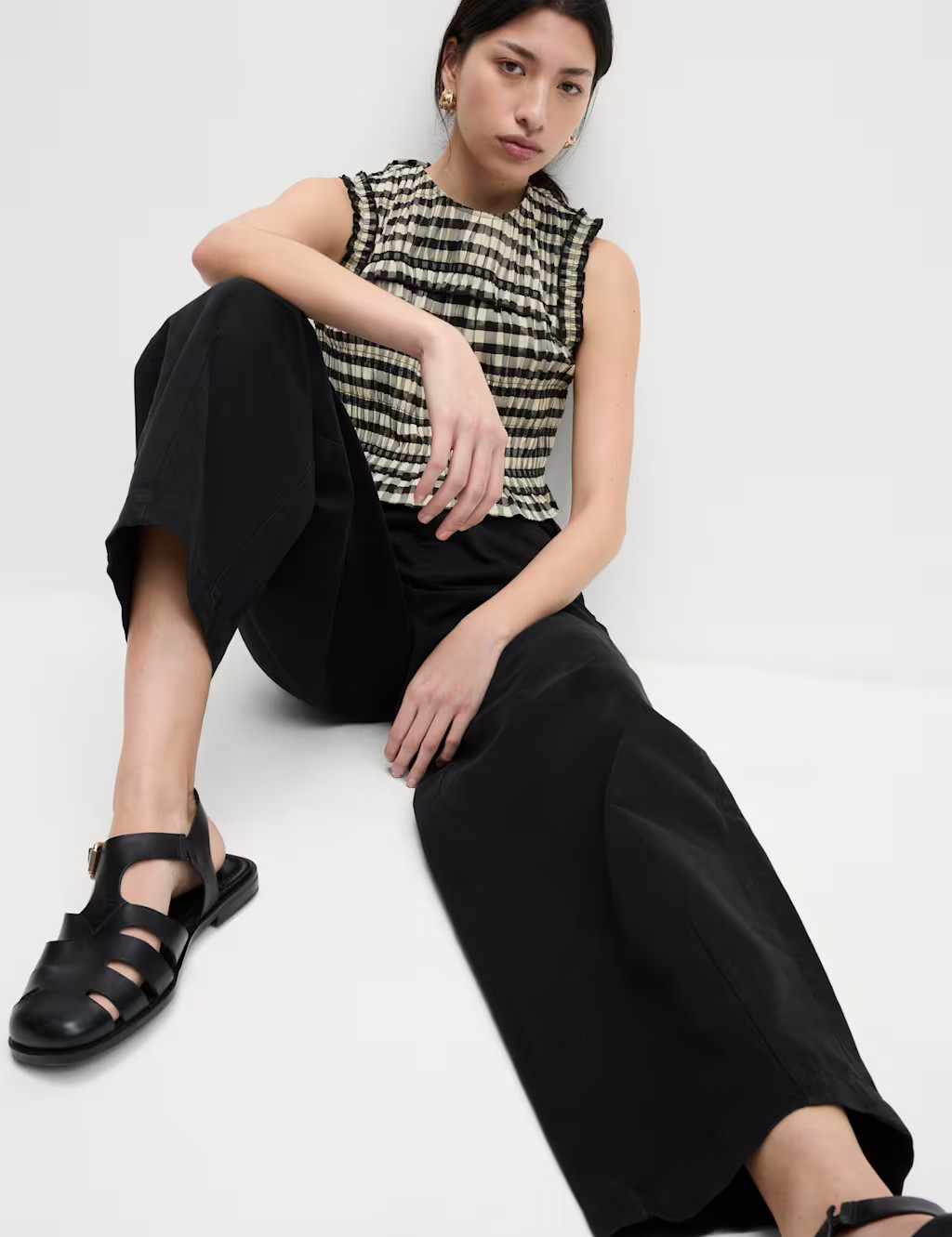 Elasticated Waist Barrel Leg Casual Trousers | Marks & Spencer (UK)