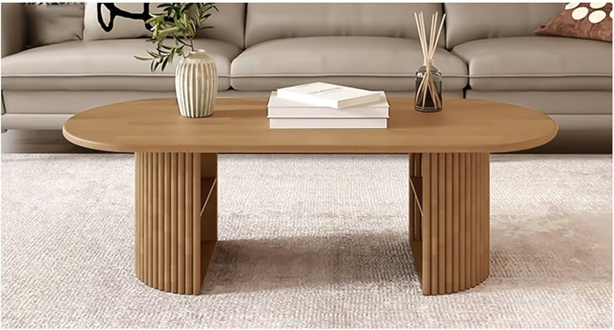 39.3in Large Coffee Table, Solid Wooden Side Table with Storage Function, White Living Room Table... | Amazon (US)